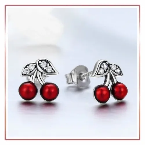 Srebrne kolczyki SŁODKIE WIŚNIE na Arena.pl