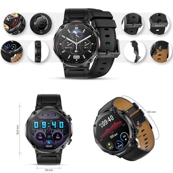 Smartwatch Gravity GT21-3 + Czarny Pasek Silikonowy zdjęcie 11
