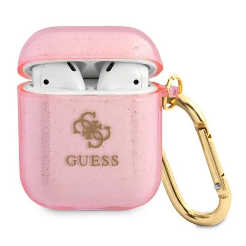 Etui Guess Glitter Collection na AirPods 1/2 - różowe na Arena.pl