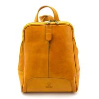 Florence Miejski Damski plecak skóra naturalna z kieszeniami na suwak