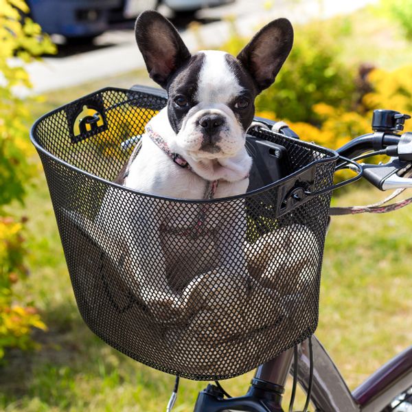 Metalowy Koszyk na Rower, Kierownicę + Wkład zdjęcie 4