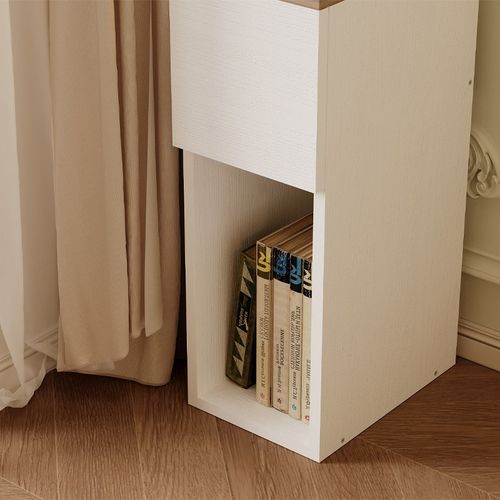 Szafka nocna wąska z szufladą stolik z półką nowoczesny loft sypialni 55 cm na Arena.pl