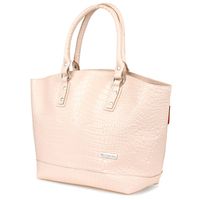 Pudrowy Róż Torebka Zarka Skóra Naturalna Koszyk A4 Na Ramie Beltimore S15