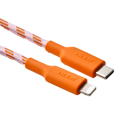 Kabel przewód USB-C Lightning MFi 3A 1,5m 480Mb/s szybki pomarańcz LILLHULT na Arena.pl