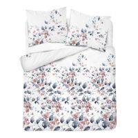 Pościel flanelowa 160x200cm. Flanela bawełniana gruba - kwiaty na białym