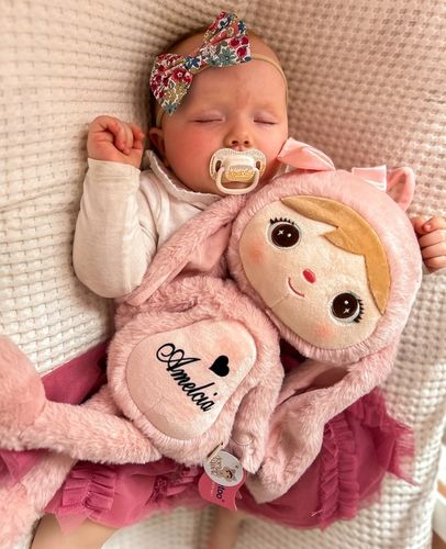 Metoo lalka personalizowana Puchata Królisia różowa imię, data, metryczka na Arena.pl
