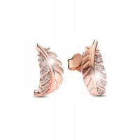 Kolczyki Rose Gold Kolczyki Piórko Kolczyki Miedziane