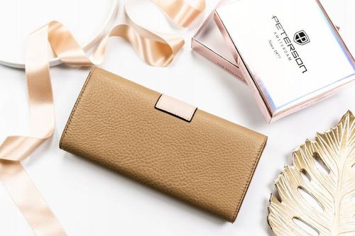 duży, poziomy portfel damski ze skóry ekologicznej - peterson na Arena.pl