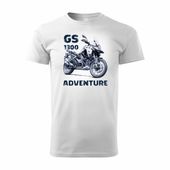 Koszulka motocyklowa z motocyklem na motor BMW GS R 1300 Adventure męska biała REGULAR XXL
