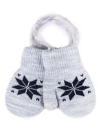 Rękawiczki chłopięce jednopalczaste wzór norweski szare 10 YOCLUB