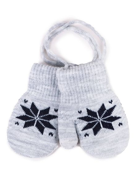 Rękawiczki chłopięce jednopalczaste wzór norweski szare 10 YOCLUB zdjęcie 1