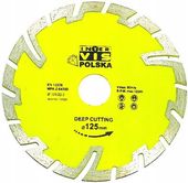 TARCZA DIAMENTOWA SEGMENTOWA 125mm DO CIĘCIA BETONU KOSTKI GŁĘBOKIE CIĘCIE