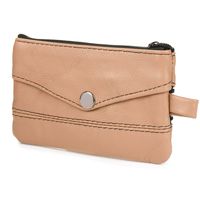 Etui Na Klucze Duże Trzykomorowe Skórzane Pojemne Na Karty Beltimore Beżowe G86