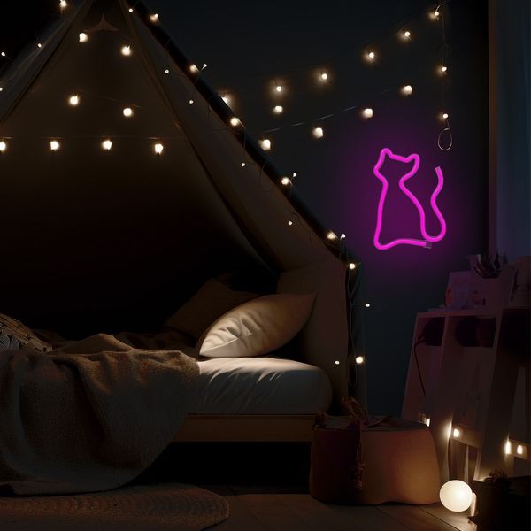 Neon LED KOT różowy Bat + USB FLNE04 Forever Light zdjęcie 8