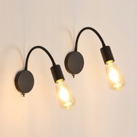 KINKIET CZARNA LAMPA SCIENNA REGULOWANA E27 NOWOCZESNA DO SALONU 2-PAK