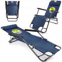 LEŻAK PLAŻOWY FOTEL OGRODOWY SOPRATO SKŁADANY GRANATOWY 2W1