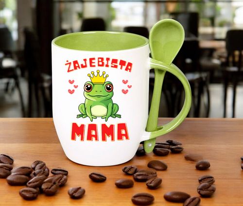 KUBEK Z ŁYŻECZKĄ PREZENT NA DZIEŃ MATKI URODZINY DLA MAMY TEŚCIOWEJ WZORY na Arena.pl