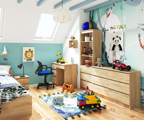 BIURKO KOMPUTEROWE A-7 90 cm LEWE SONOMA na Arena.pl