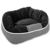 Legowisko M dla psa miękkie wygodne puszyste posłanie z poduszką szare