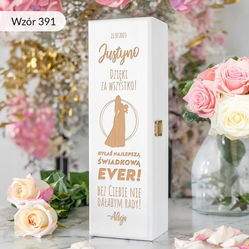 PODZIĘKOWANIE DLA ŚWIADKOWEJ SKRZYNKA NA WINO PREZENT DLA ŚWIADKOWEJ na Arena.pl