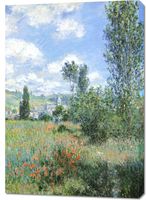 Obraz 70x100cm View of Vétheuil, Montet  Vintage do Salonu