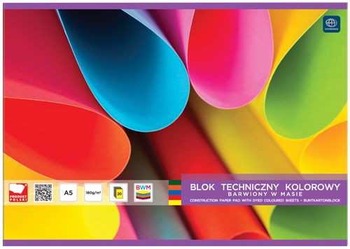 BLOK TECHNICZNY KOLOROWY A4 20 INTERDRUK 5902277215949 zdjęcie 1