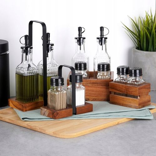 Przyprawnik STOŁOWY zestaw pojemniki do soli pieprzu oliwy octu w na Arena.pl