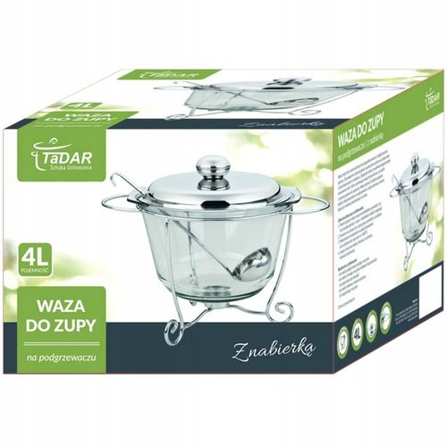WAZA do ZUPY SOSÓW z PODGRZEWACZEM CHOCHLA Srebrna STALOWA Tadar 4 l na Arena.pl
