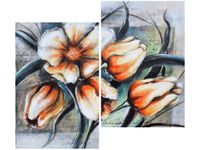 80X70CM OBRAZ NIESAMOWITE PASTELOWE KWIATY DUO OBRAZ