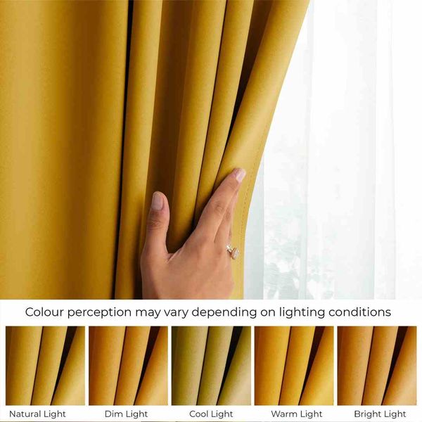 CURT/AH/BLACKOUT/EYELETS/MUSTARD/140X175/1PC zdjęcie 4