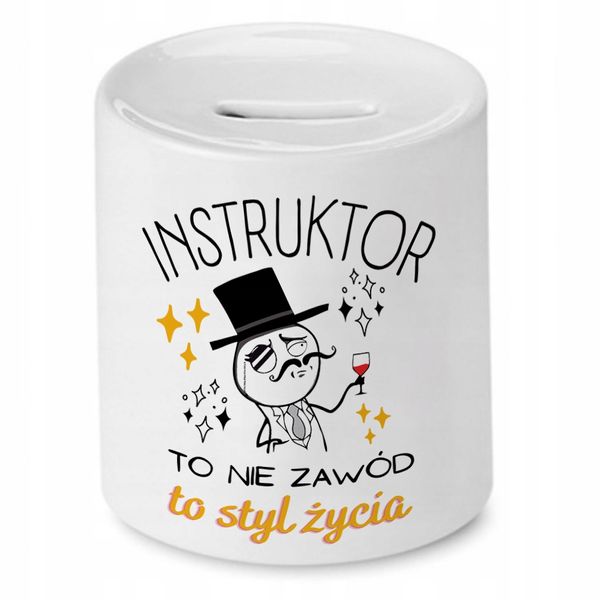 Dla Instruktora Skarbonka Na Urodziny Na Prezent Z Nadrukiem Ze Zdjęciem zdjęcie 1