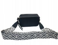 Sara Moda - torebka listonoszka skóra ekologiczna pasek BOHO czarny 1979