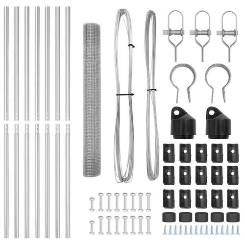 Ogrodzenie z słupkami Srebrny 1.4 x 10 m Stal na Arena.pl
