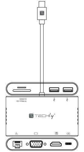 ADAPTER TECHLY USB-C MULTI HDMI/VGA/RJ45/USB-C PD/USB-A/MICROSD106169 na Arena.pl