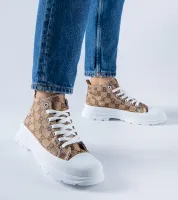 Brązowe trampki zdobione monogramem Terenzio 41