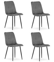 Krzesło tapicerowane LAVA ciemny szary 4 szt. na czarnych nogach