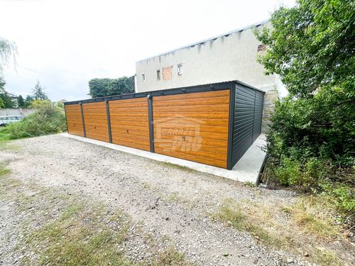 Rząd garaży Garaż blaszany 12x6m 4x brama uchylna drzwi dach  GP482 na Arena.pl