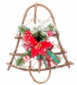 DZWONEK WISZĄCY DREWNIANY DEKORACYJNY STROIK 30 cm