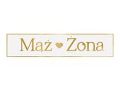 Tablica rejestracyjna "Mąż Żona", złoty, 59 cm x 11.5 cm