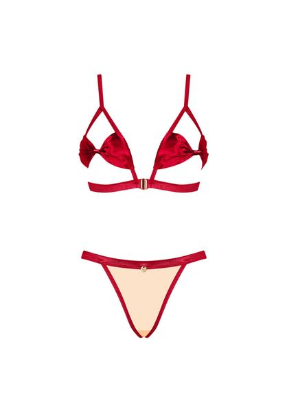 Komplet Biustonosz Stringi Obsessive Rubinesa S/M zdjęcie 5