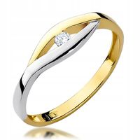 ZŁOTY PIERŚCIONEK 333 DWUKOLOROWY z CYRKONIĄ r.15