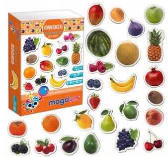 Zestaw magnesów edukacyjny Owoce dla dzieci magdum