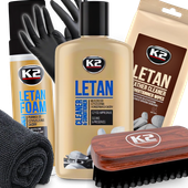 K2 Letan Zestaw Do Czyszczenia i Pielęgnacji Skóry Tapicerki Skórzanej Auta