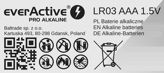 Bateria alkaliczna Everactive AAA (R3) 4 szt. zdjęcie 4