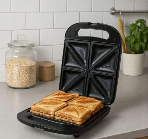 Czarny Toster Opiekacz Do Kanapek XXL 4 Kanapki 1400W Tosty Sandwich na Arena.pl