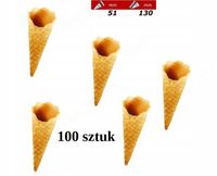 id_992 WAFEL WAFLE WAFELKI DO LODÓW zestaw 100 sztuk ROŻEK LEKKI ICE