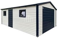 Garaż blaszany 4x5m - brama uchylna - 2x okno - drzwi - rynny  SO117