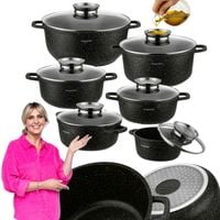 Zestaw GARNKÓW INDUKCJA Marmurkowe POKRYWKA Konighoffer Pollo 12 el