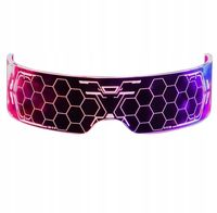 OKULARY LED ŚWIECĄCE CYBER PUNK FESTIWAL MUZCZYNY KONCERT