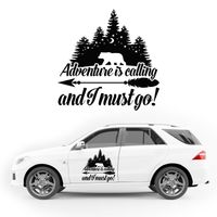 NAKLEJKA NA BOK AUTA dekoracyjna las KAMPER camper auto samochód 35cm